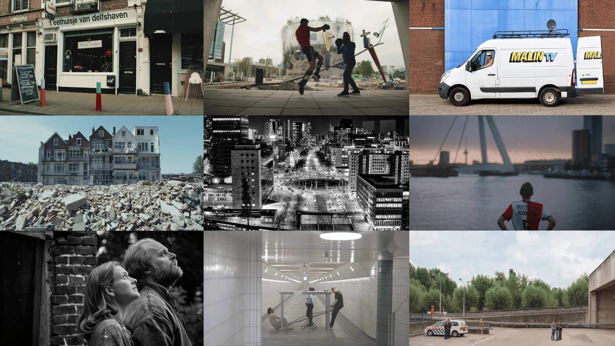 Collage of different stills from RTM films