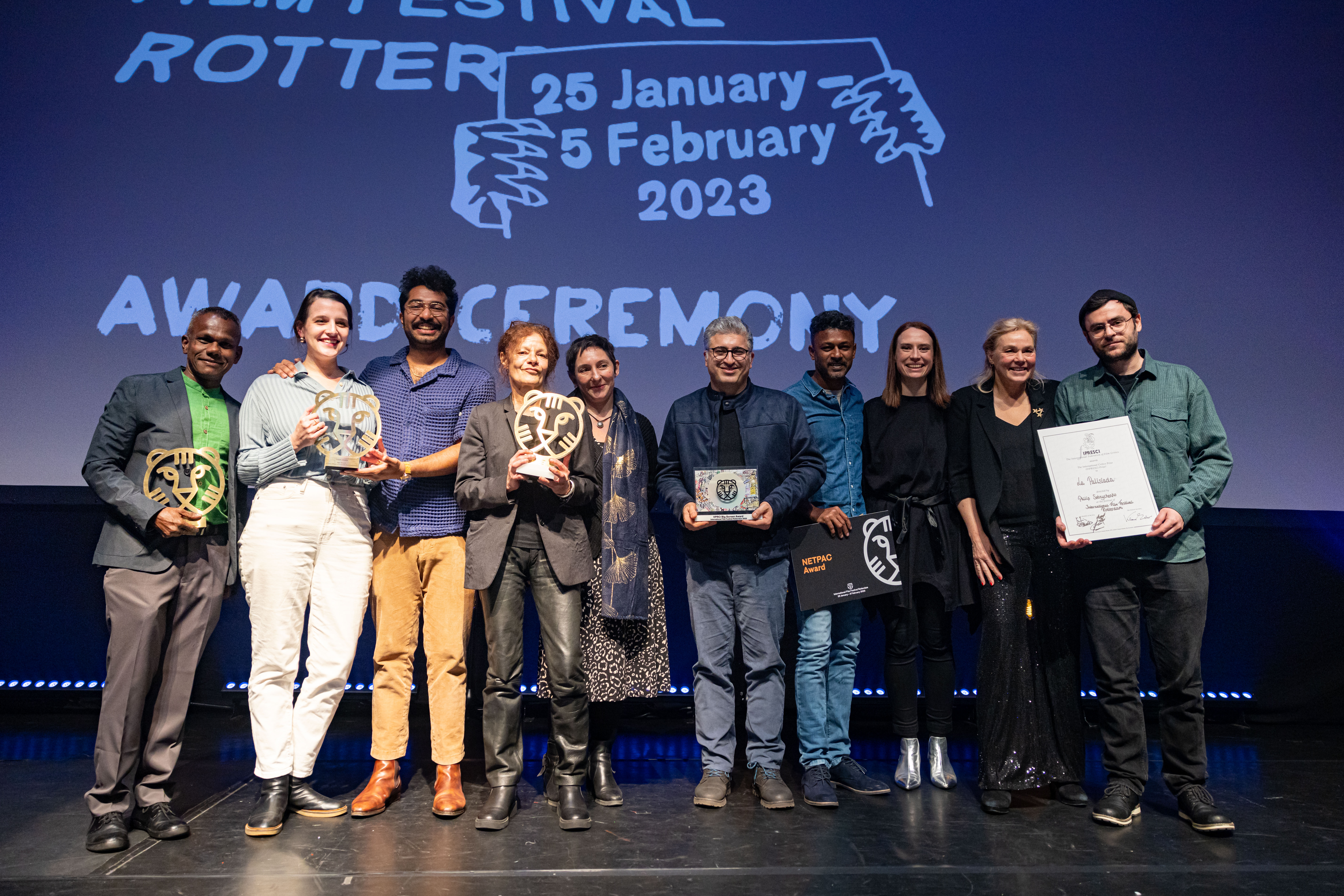 IFFR 2023 Tiger Competition winnaars en IFFR Board of Directors